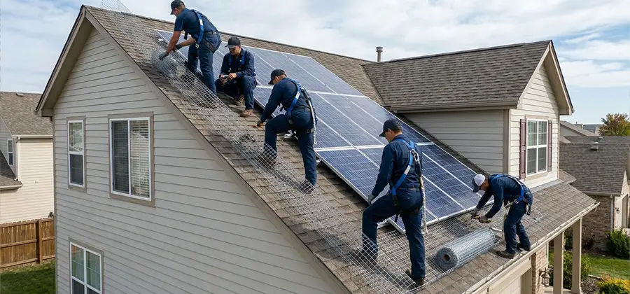 Pigeon Wire for Solar Panels in Peachtree City